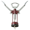 Chrome Plated/Enameled Body Wing Corkscrew w/Open Spiral Worm